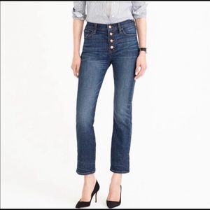 JCrew straight away jeans with button front